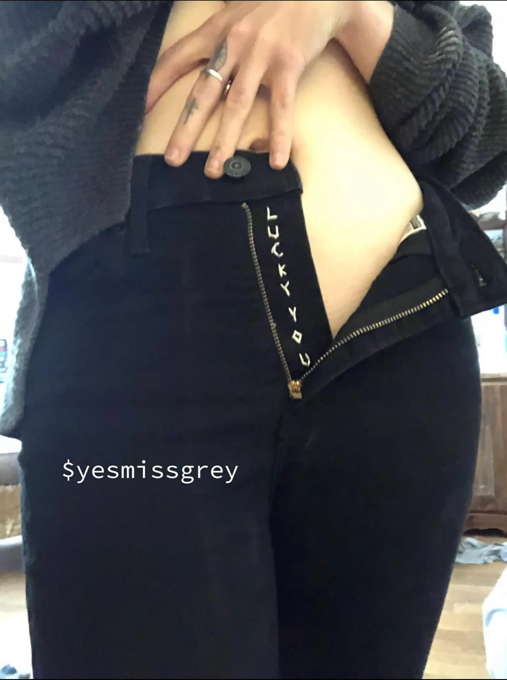 I know your heart drops when I wear these out, but it’s only because you know how quickly I’ll be ripping them off at her house. Maybe ill let you lick the seam before laundry night 🖕🤍