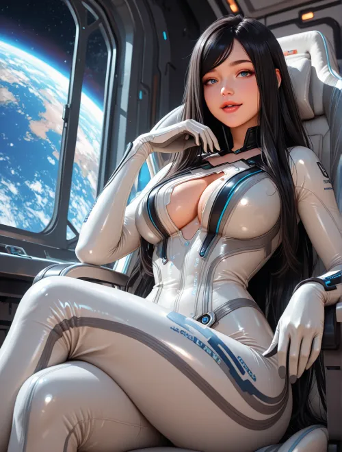 [AI] Raven (Stellar Blade) Gray Bodysuit  (Art by EroartAI)
