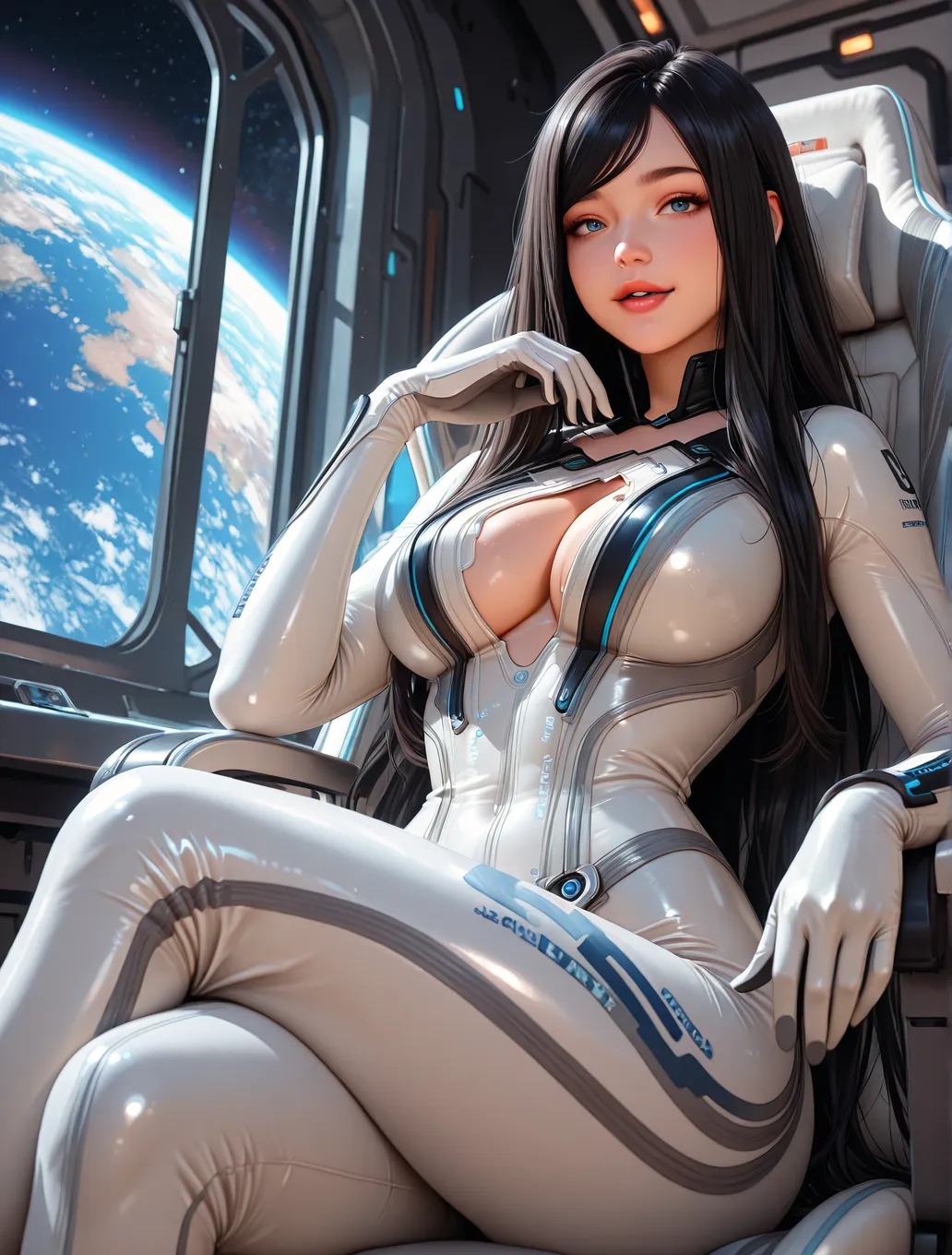 [AI] Raven (Stellar Blade) Gray Bodysuit  (Art by EroartAI)