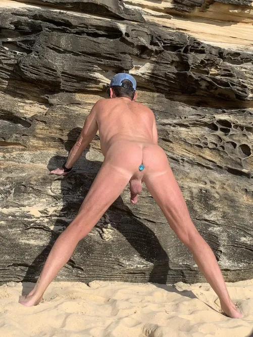 Butt plug at the beach