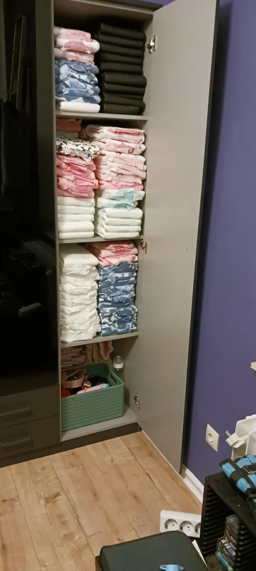 I just organized all my diapers and uhm seems like I won't be needing the potty for a while >///<