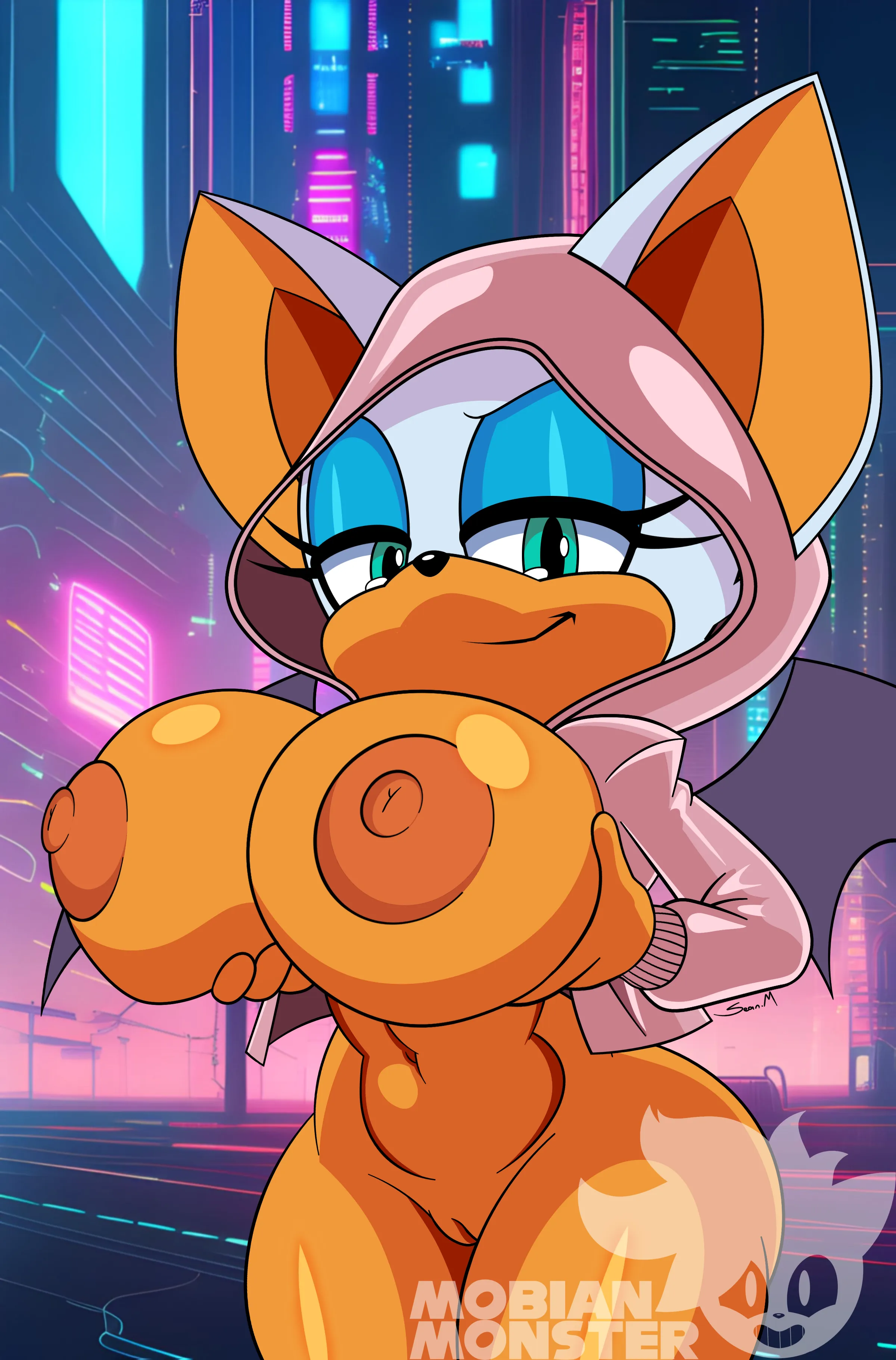 Rouge titty in the city [mobianmonster]