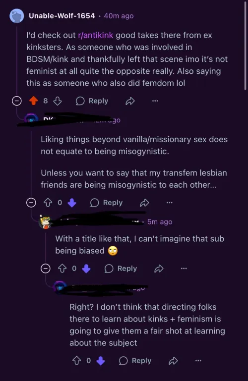 “Liking things beyond vanilla/missionary sex does not equate to being misogynistic”