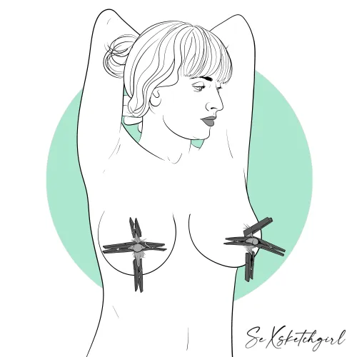 Nipple clamps (by Sexsketchgirl)