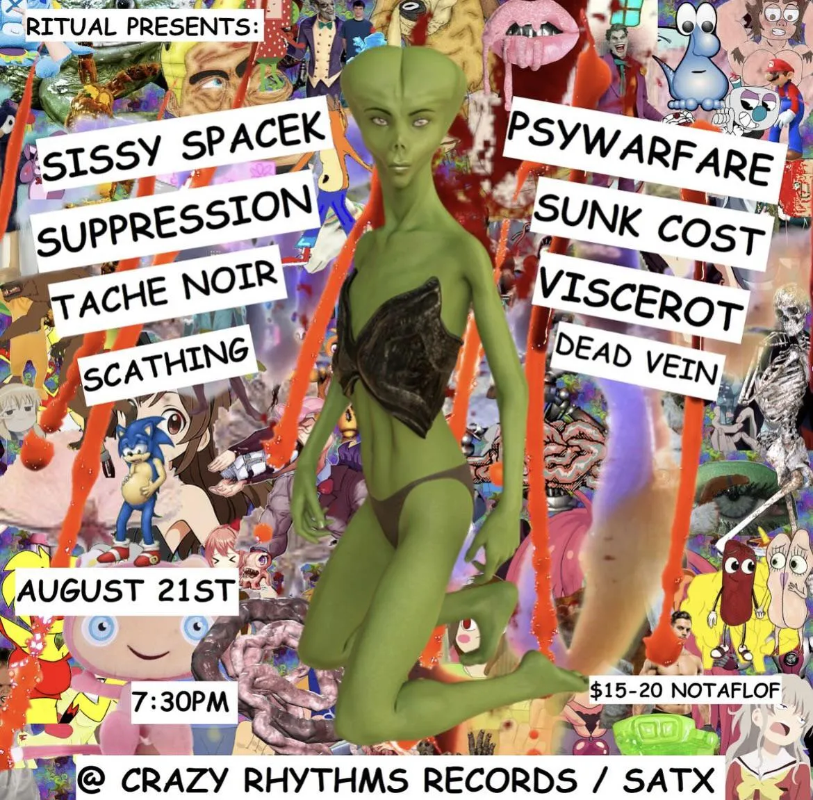 Sissy Spacek, Psywarfare, Suppression, and Sunk Cost coming to San Antonio, Texas