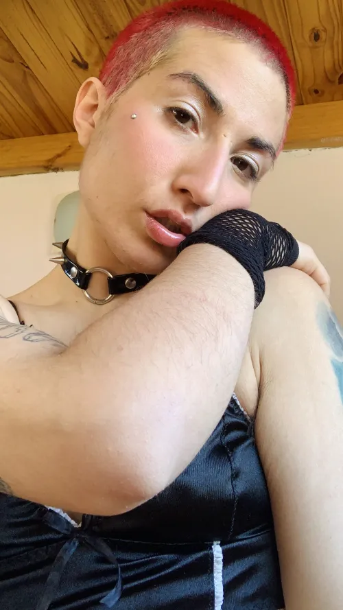 I love the combination of my bald head with my hairy forearms [arms]