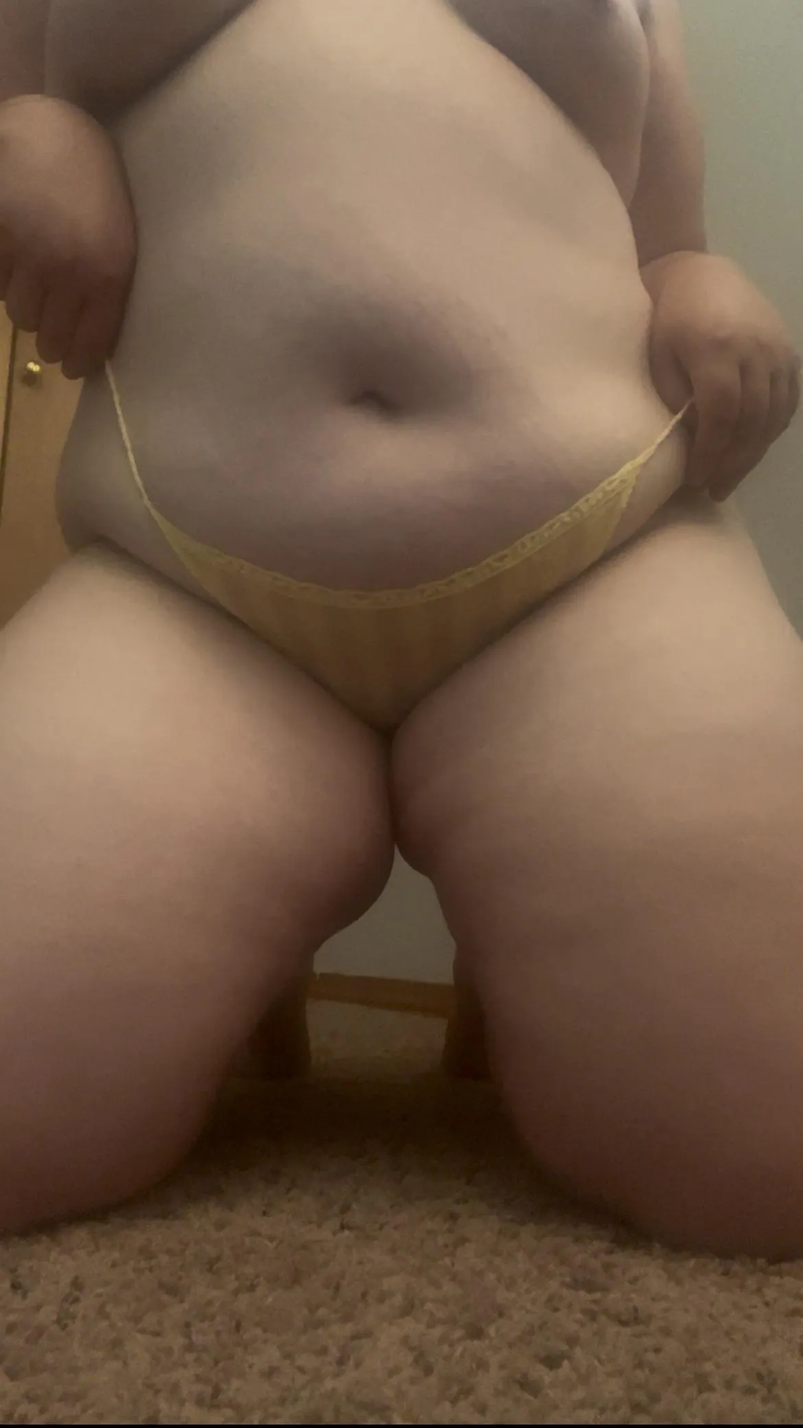 48 hour g-string full of my natural scent from cumming; available now!