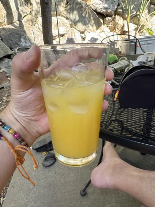 The weather is perfect for having a drink with new friends!