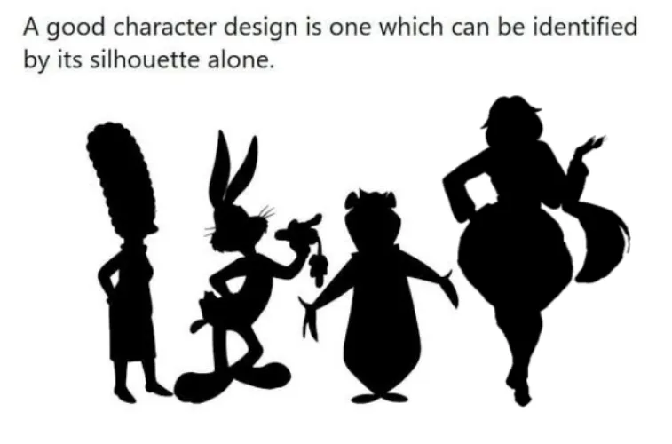 A good character design is one which can be identified by their silhouette alone