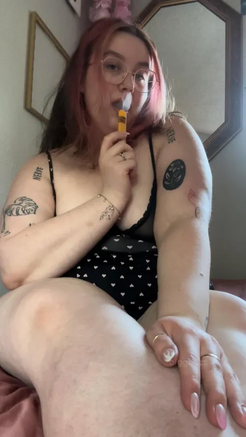 French inhale + French kiss?