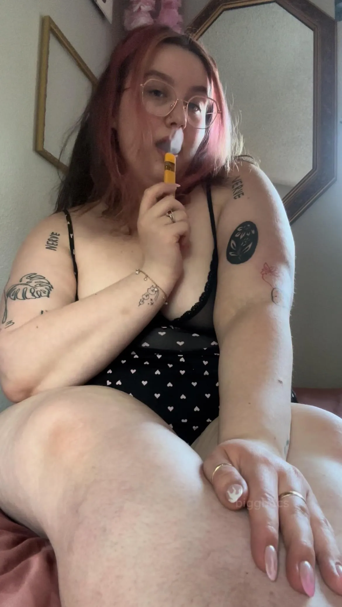 French inhale + French kiss?