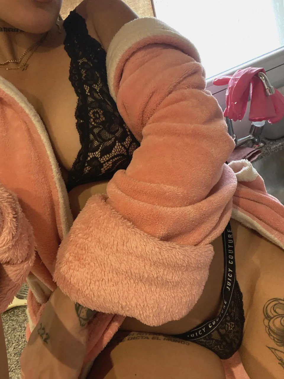 I wear lace just to soak it with my juice