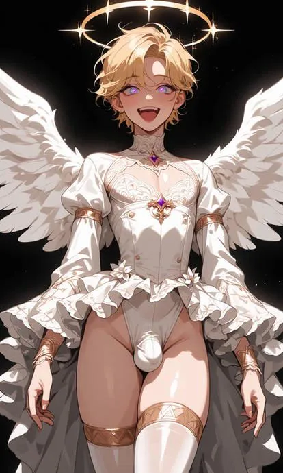 [M4FB] as a angel you were curious about humans and what did they do with there short life well when you went down to look you saw me destroying a femboys ass each day it got you flustered but also hot as you appeared before me in the morning with a offe