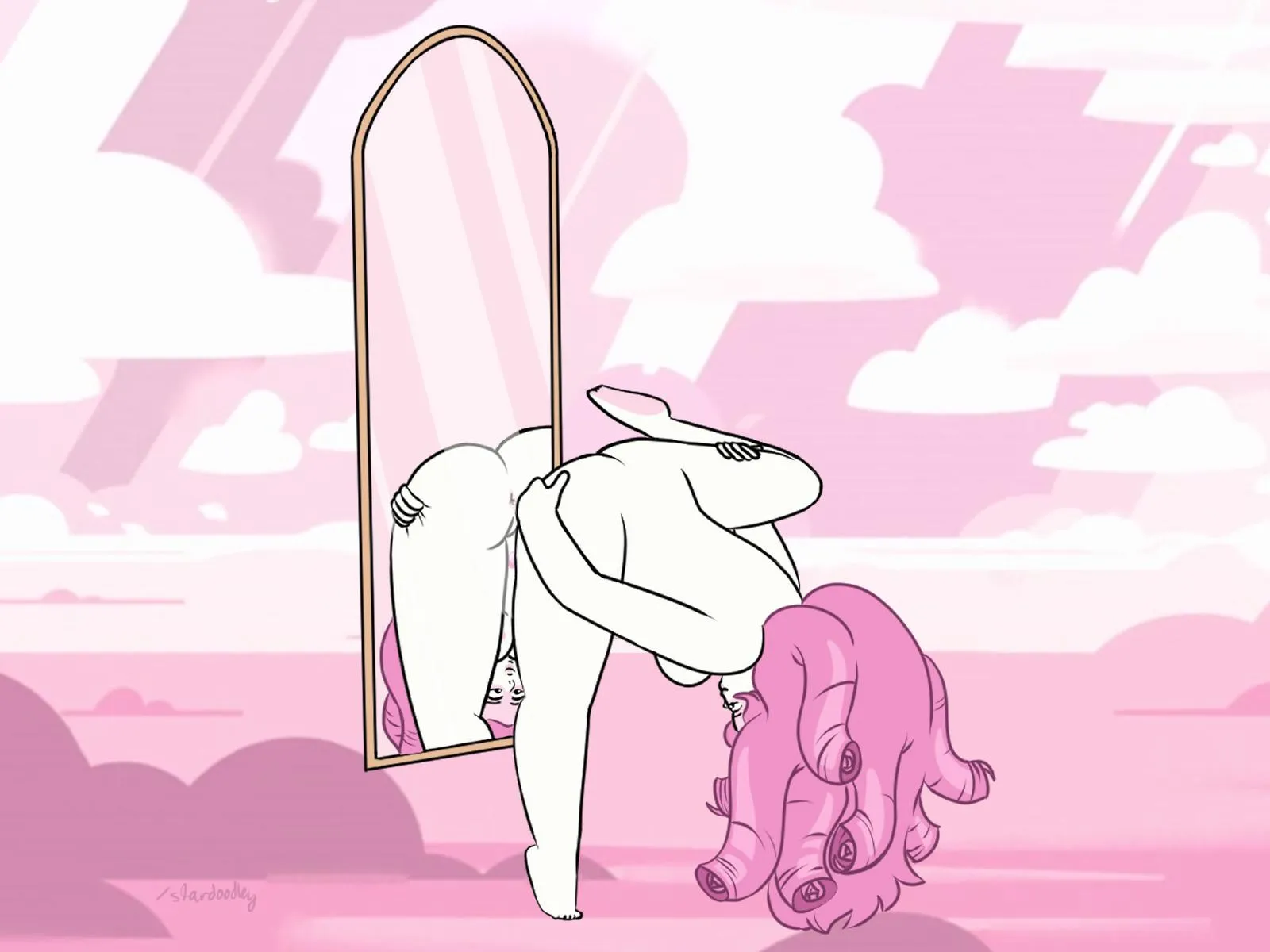 Rose exploring her body