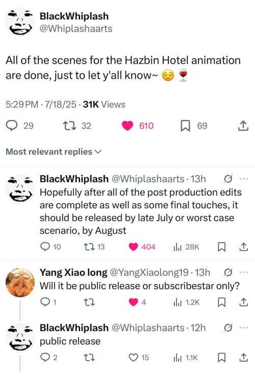 Updates on the hazbin animation