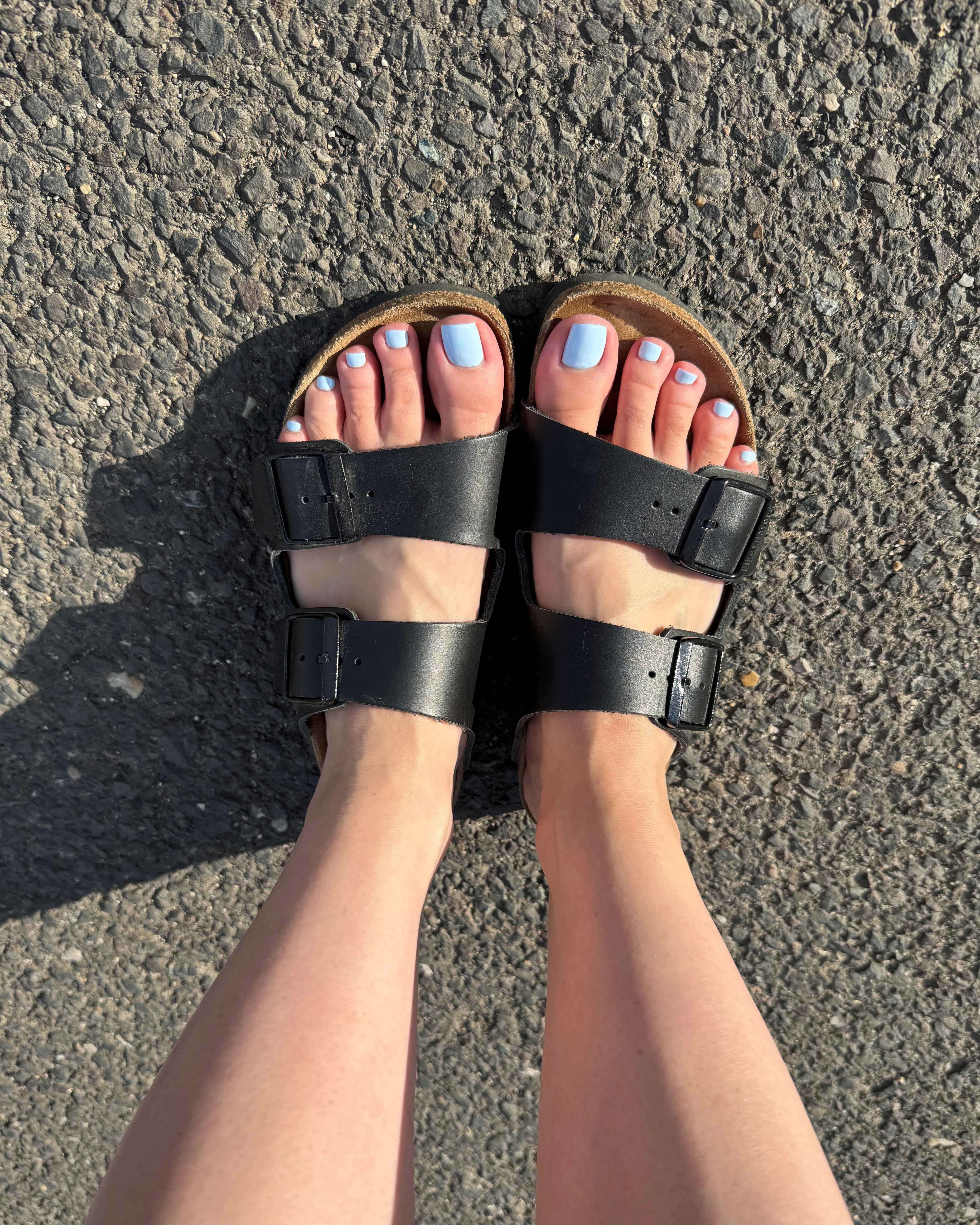 Birks and light blue pedi just screams summer