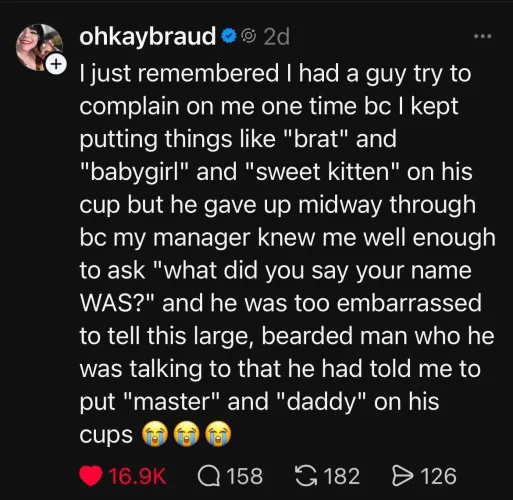 So the guy in this story is a creep, but all I could think reading this is that if a barista wrote those on my cup, I would basically be 100% smitten immediately. 😭