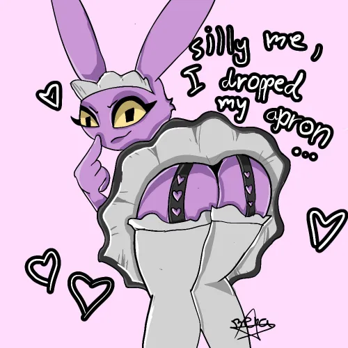 Maid Jax by me (@imjustasillyracoon on Instagram)