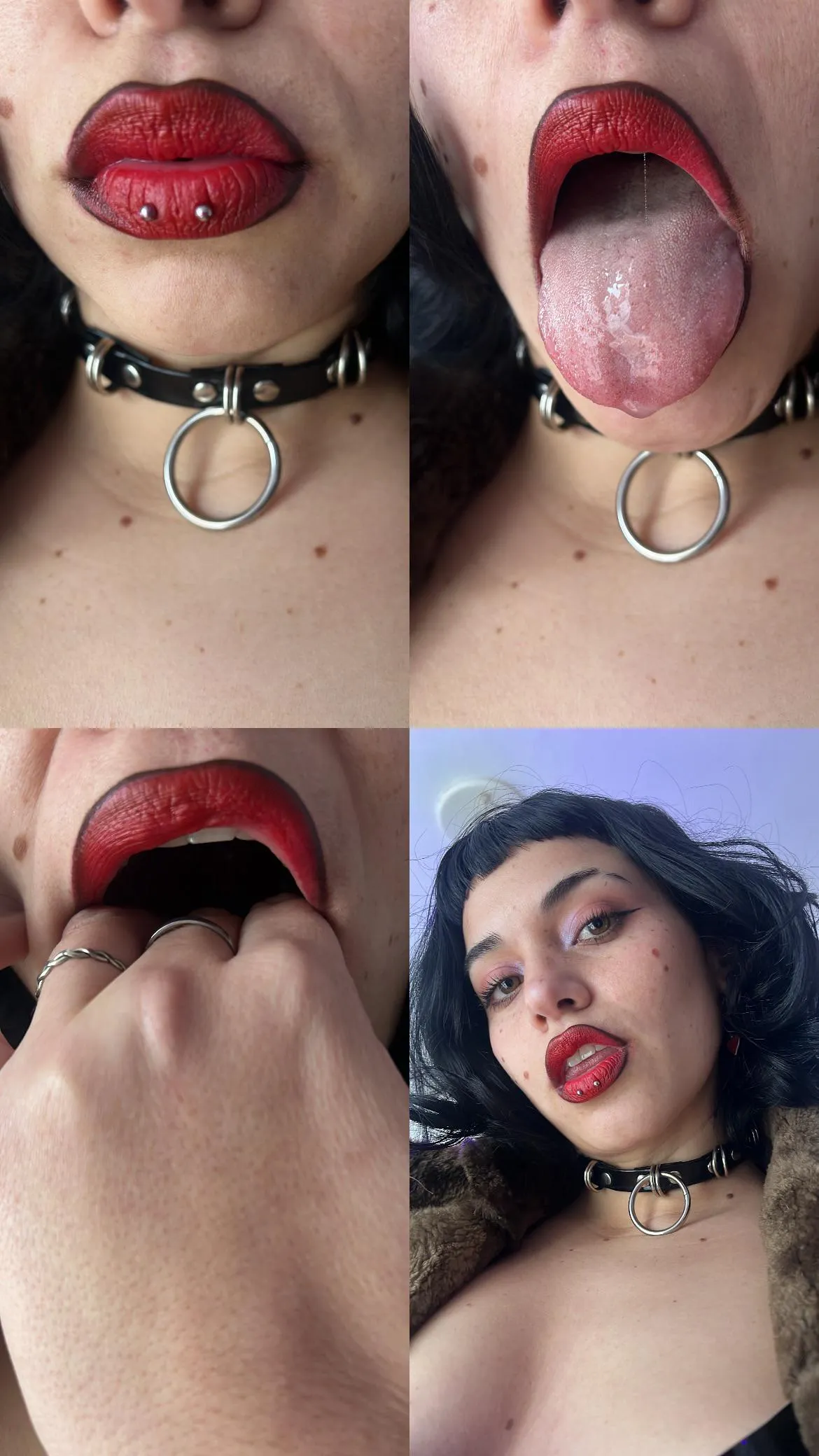 That combo? Red lips and bold liner. It’s not makeup, it’s a warning