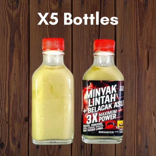 3X Triple Power Leech With Mud Skipper Massage Oil Organic (5 bottles pack)