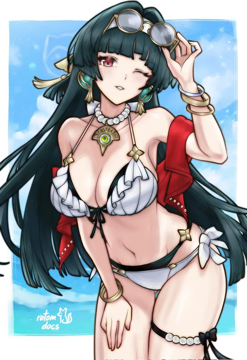 Astra Yao is ready to swim in her beautiful white bikini [Zenless Zone Zero]