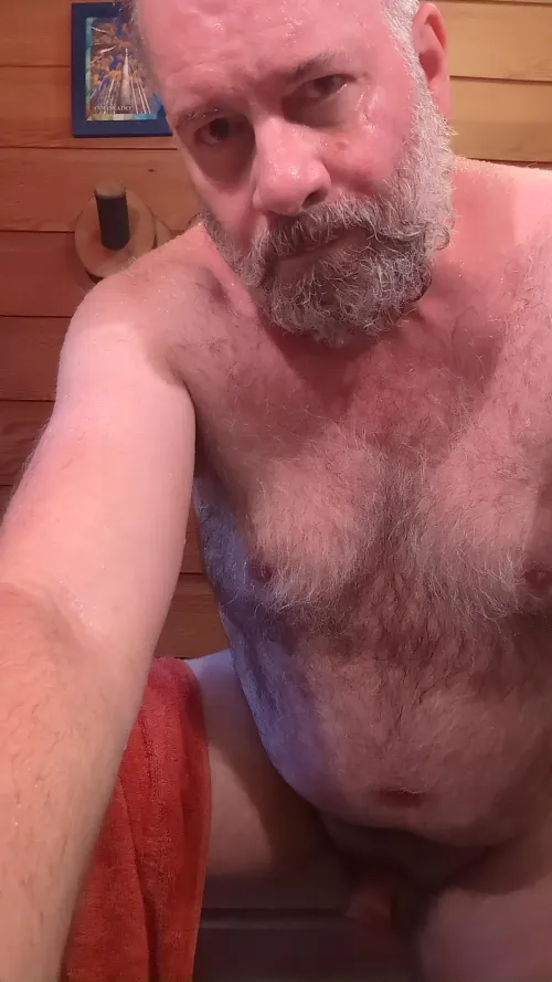 Cabin time, fresh out of the the shower