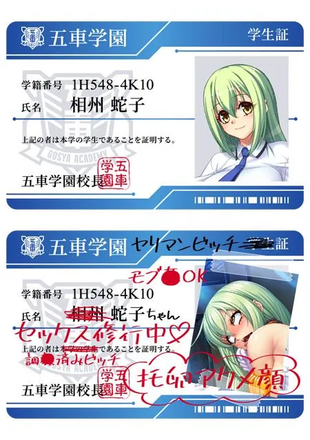 Gosha Academy (Anti-Demon Ninja Training Institution) Student ID: Saishū Hebiko