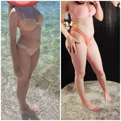 My hips expanded so much, can’t wait for my belly to get even fatter [Before & After]