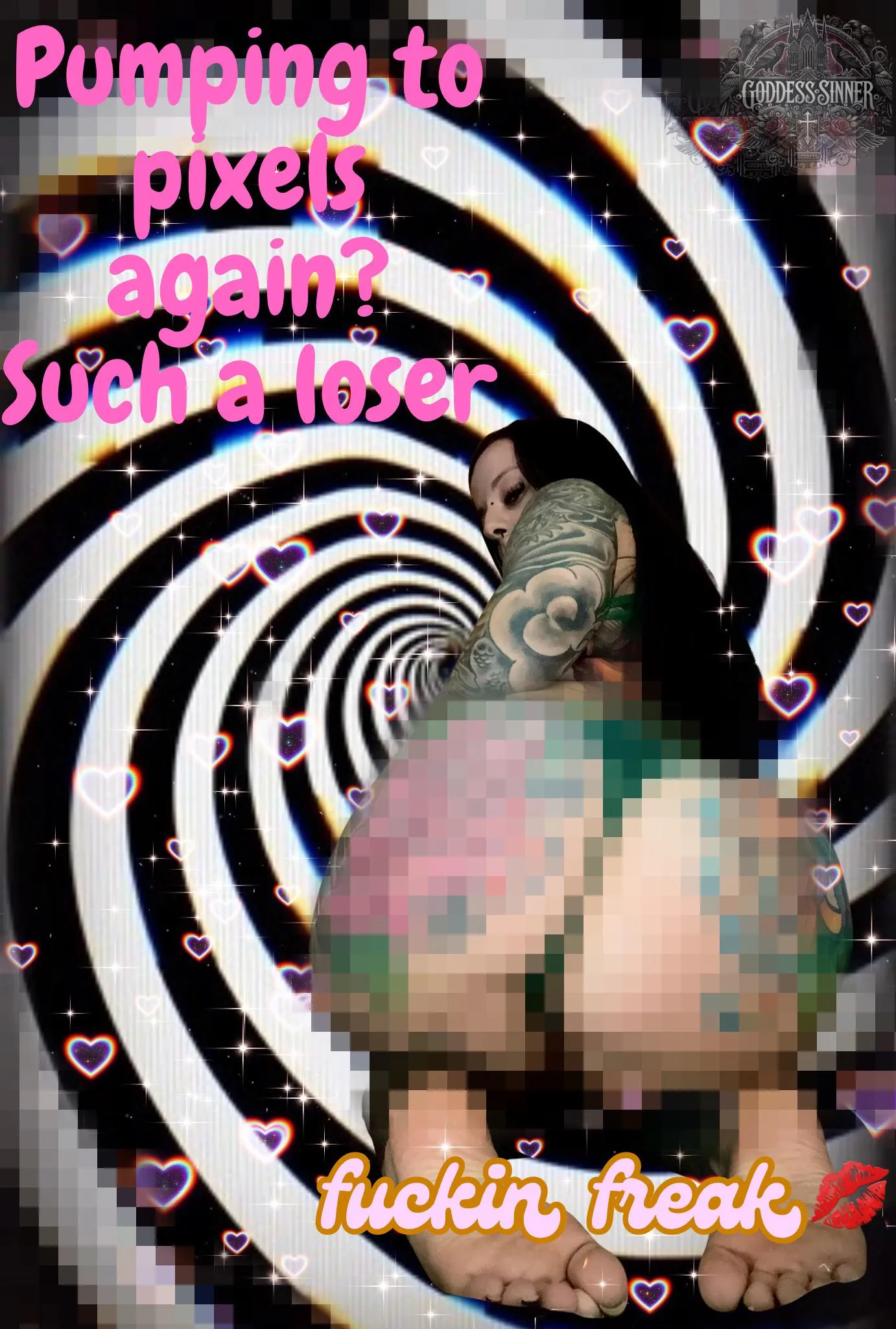 Pumping to pixels again? Such a loser; goon harder. Falling deeper into my trap, no back out now. You and I both know why you're here. Right where you need to be betaboi😏