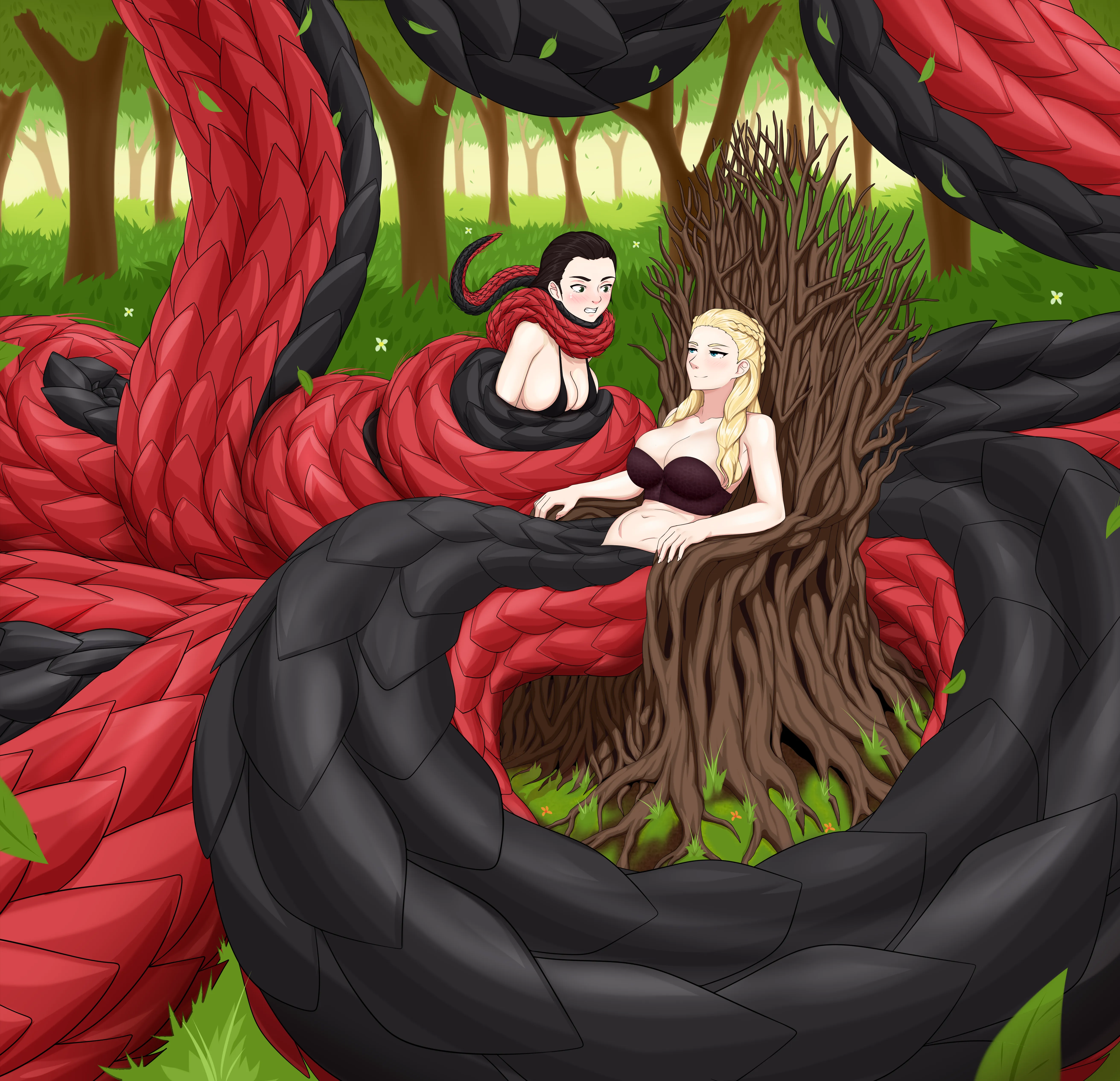 Arya the Girlcub and Daenerys the Lamia IV (commissioned by me, art by Nic0_Robin69)