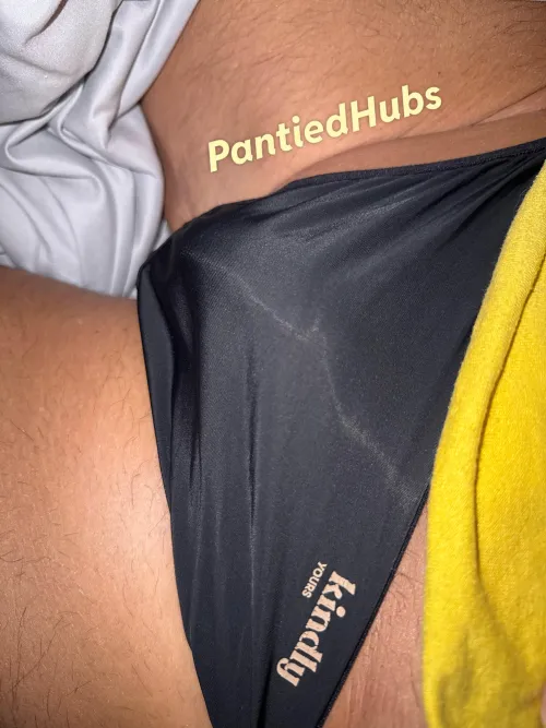 Black panty bulge