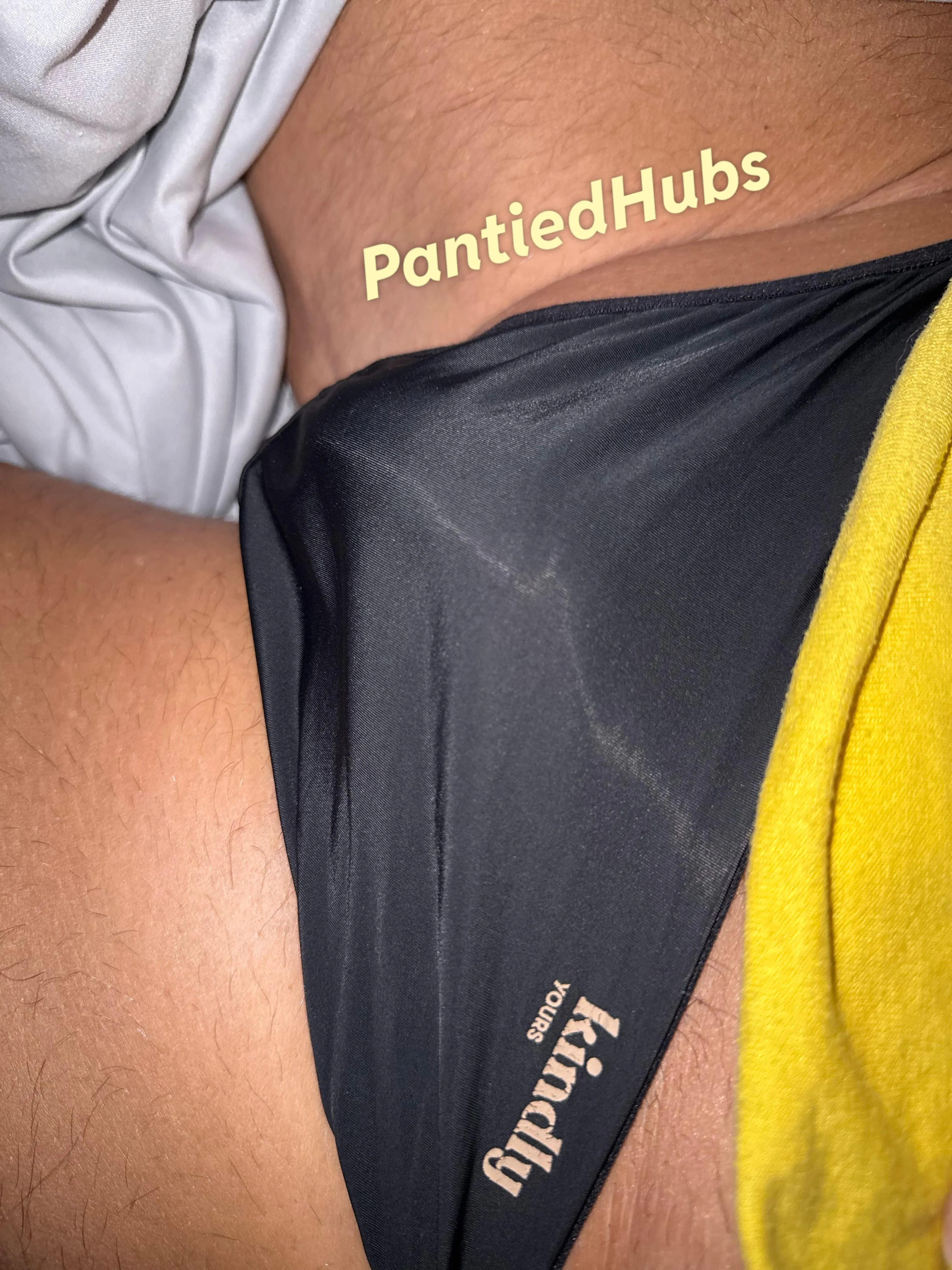 Black panty bulge
