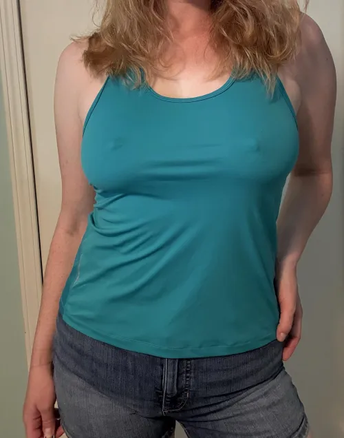 Braless in a clingy tank while shopping—anyone else suddenly love errands?