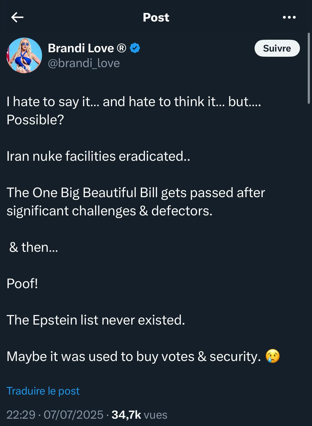 Brandi Love's first moment of clarity (circa 2025)