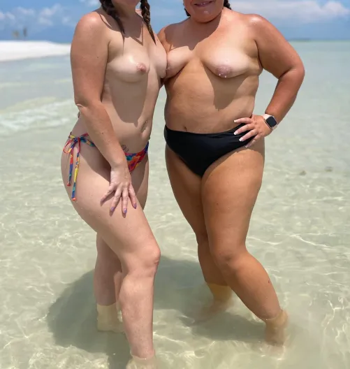 Enjoying the beautiful weather with my bestie!