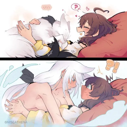 Wha- Wha-! WHA-?! HUH?! (I wanna be herrrrrrr, suddenly having to deal with my cat turning into a human right on top of meeee~ :3)