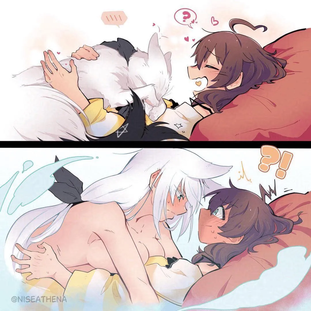 Wha- Wha-! WHA-?! HUH?! (I wanna be herrrrrrr, suddenly having to deal with my cat turning into a human right on top of meeee~ :3)