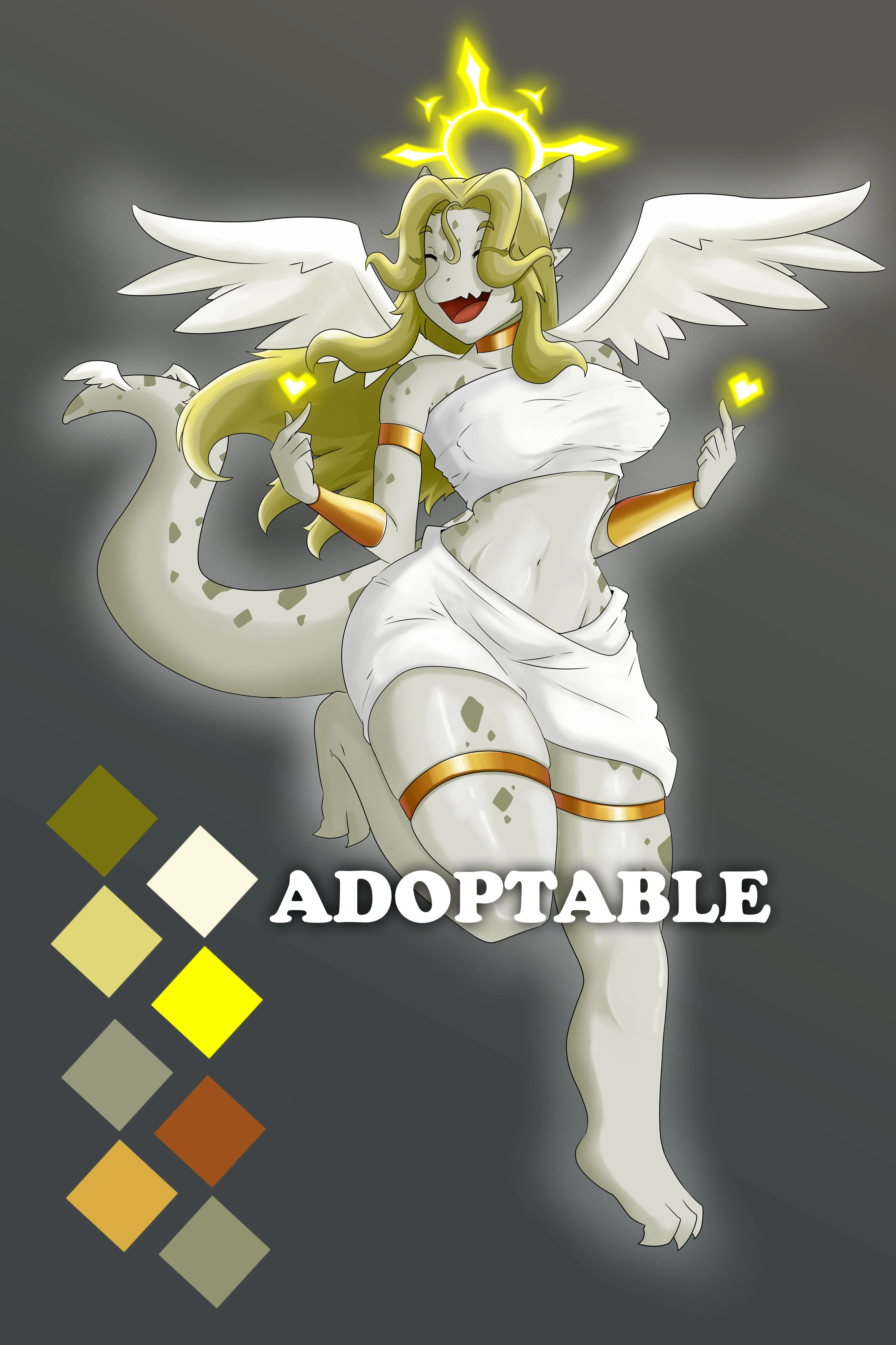 (Adopt) Angelic Kobold! Art by me - Auction link in description and comments.