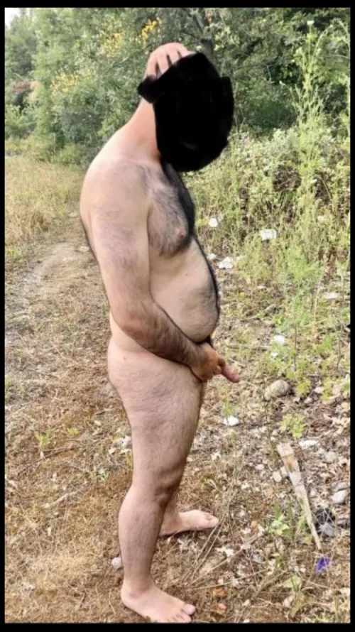 Greek guy pees in forest