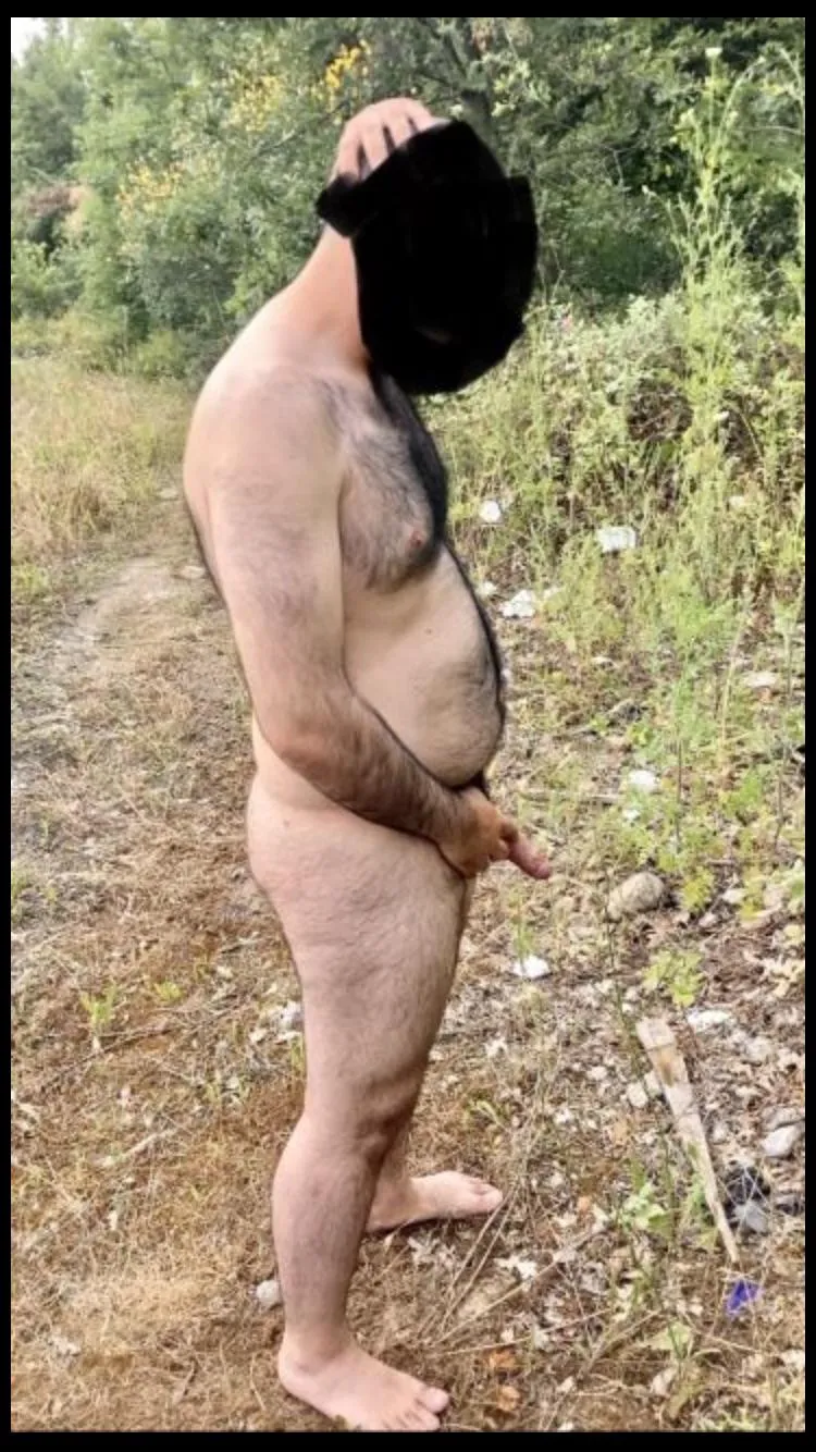 Greek guy pees in forest
