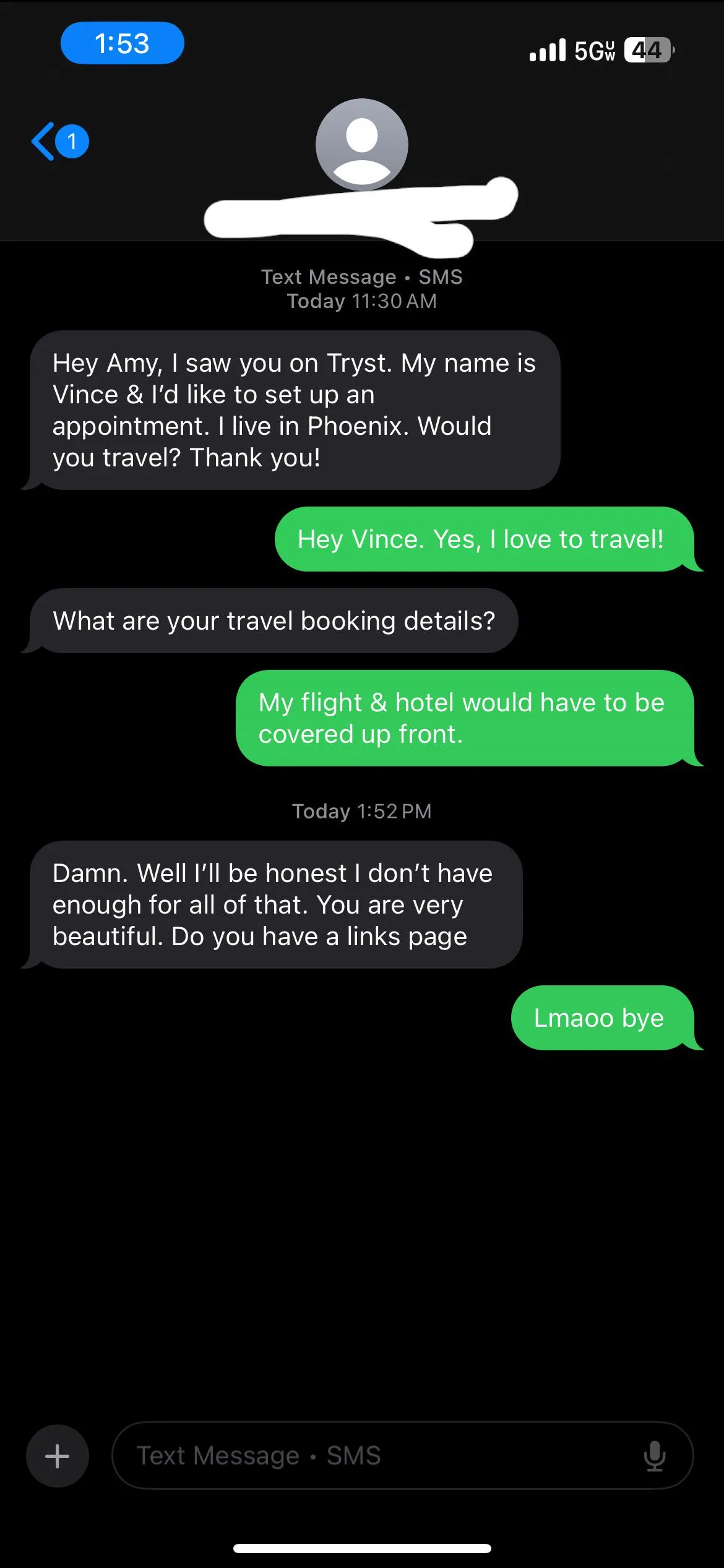 “I want you to literally fly across the country on your own dime” is what he should’ve led with.