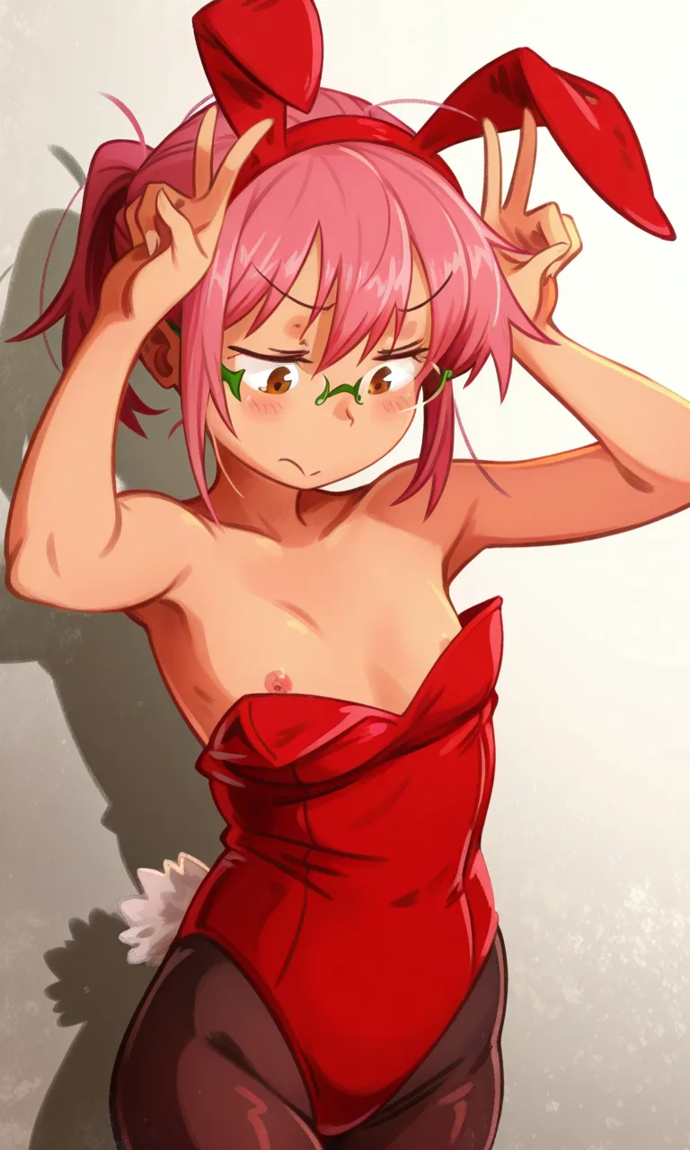 Kobayashi con traje de conejito