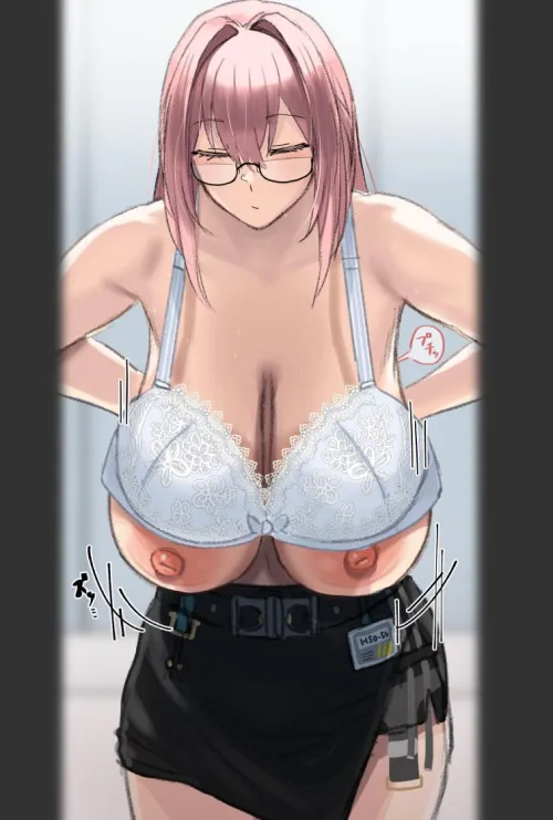 Yanagi undoing her bra (gachou)