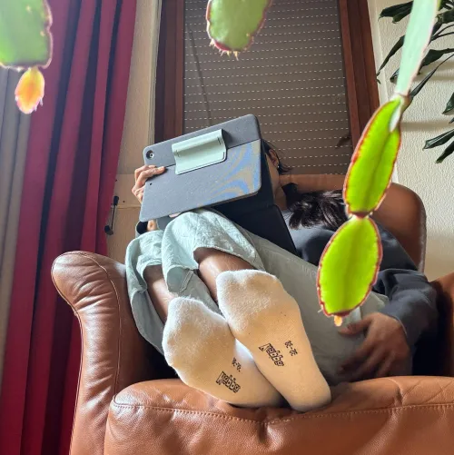 How's the view from down there of my stinky socks?