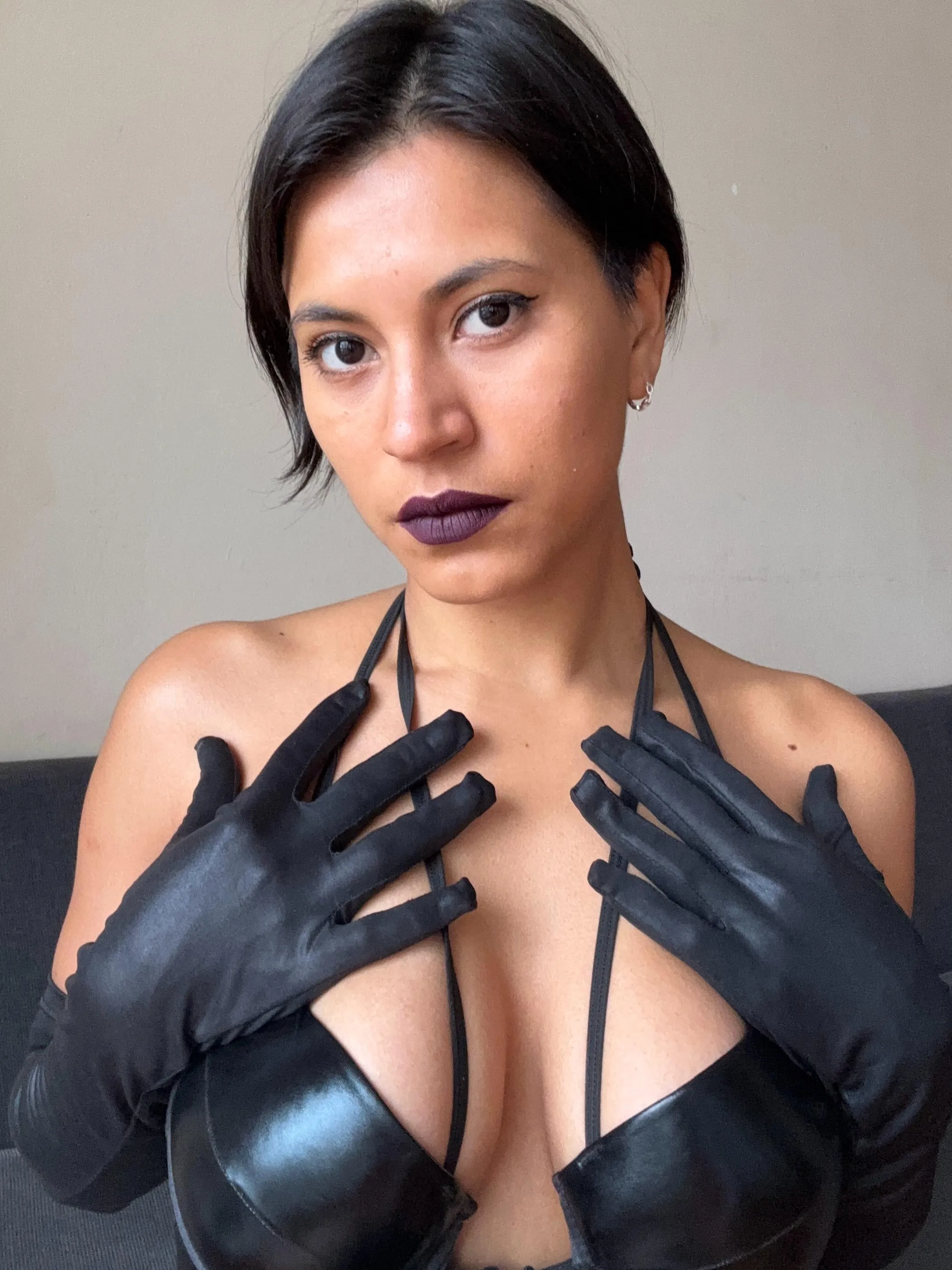 I know you like it so much when I wear my gloves and touch you over there