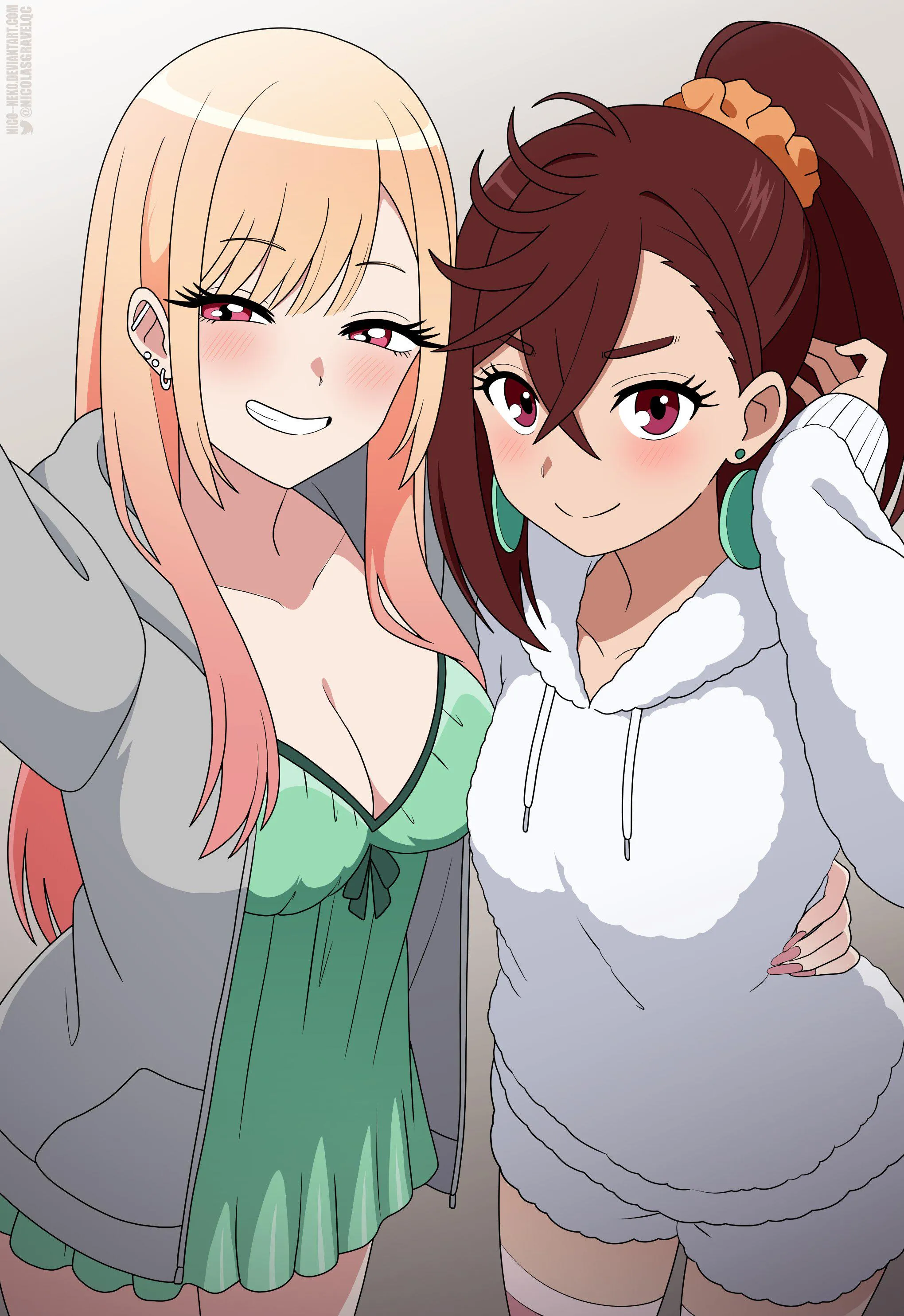 Marin and Momo Sleepover Selfie [My Dress-Up Darling x Dandadan]