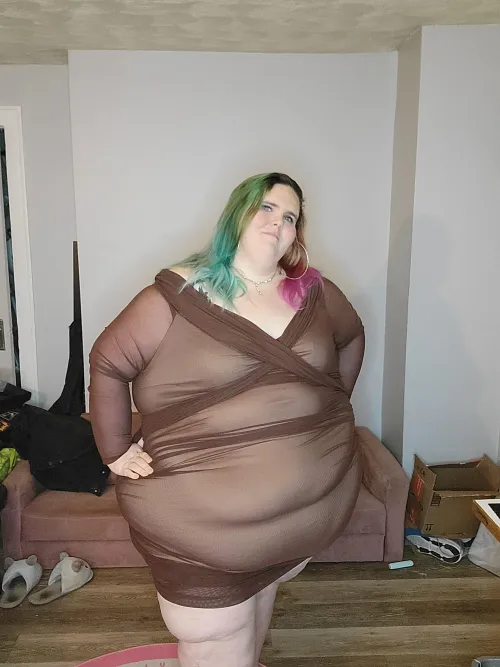 Showing off the curves with this dress.