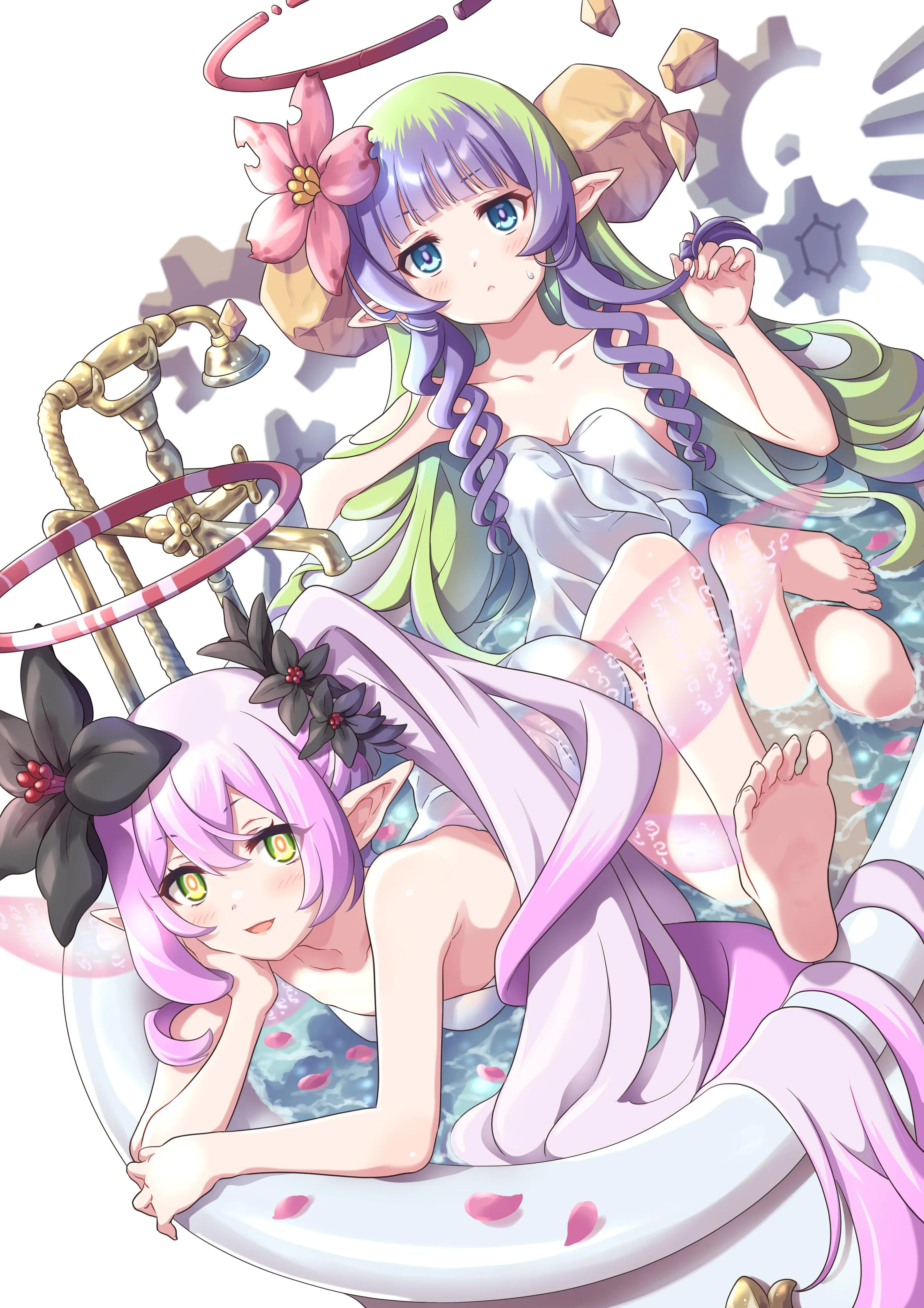 Tia and Ameth in the bath