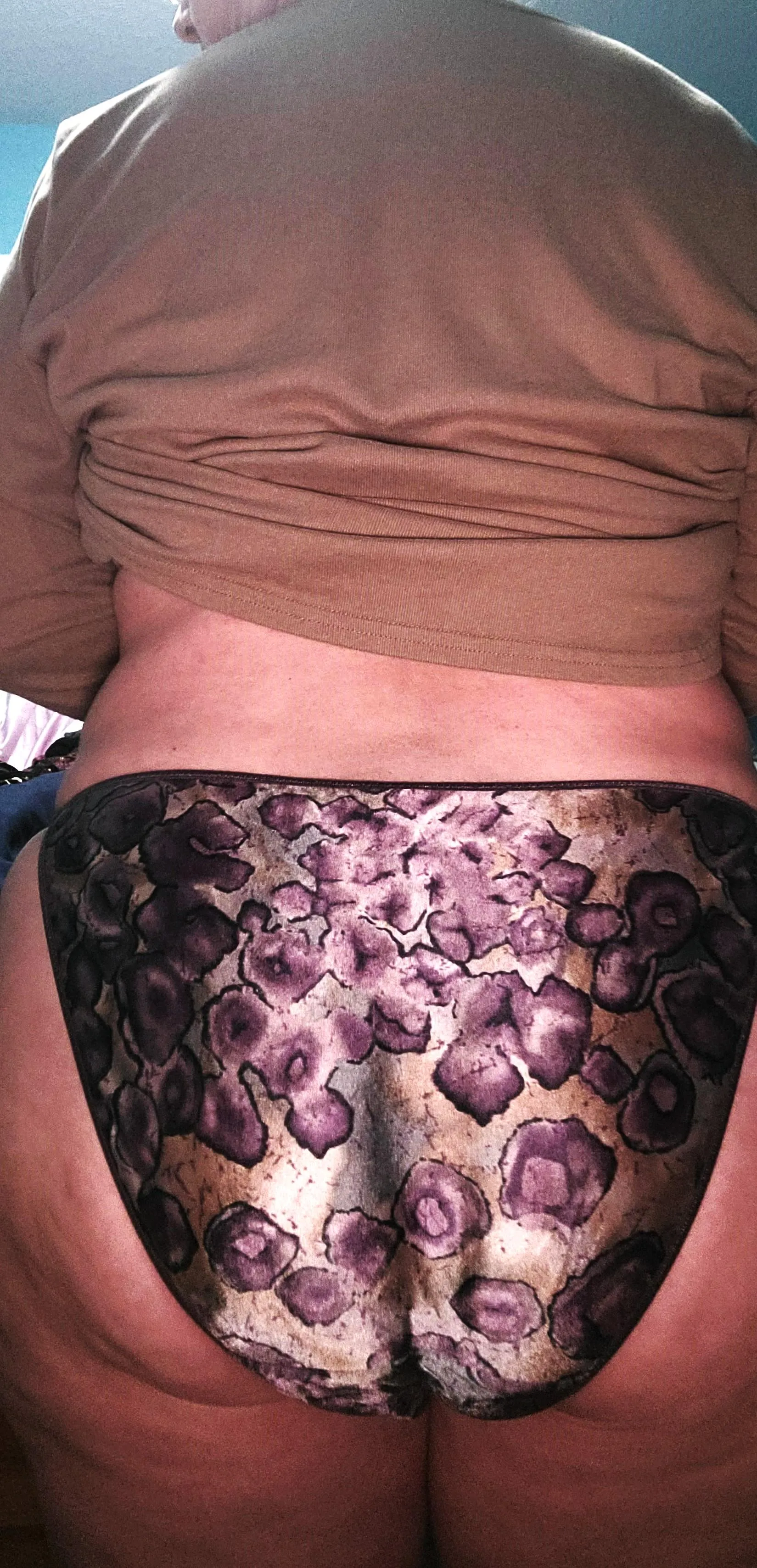 Mature In Vintage VS Rare Floral Fullback Satin String Bikini/Panties