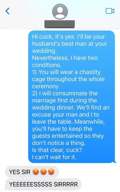 Months ago I accepted to be a Lover’s best man at his wedding and that’s how I told his cuck my conditions 💍🤵‍♂️⤵️